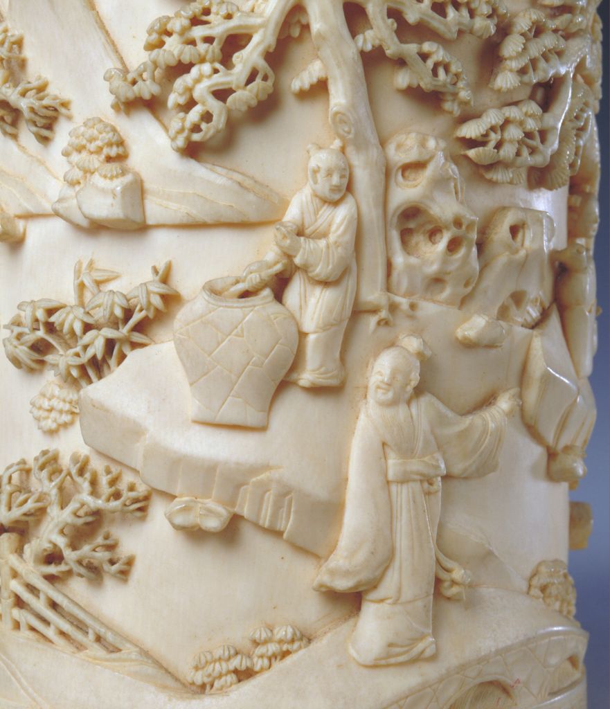 图片[4]-Ivory brush holder with pine shade-China Archive